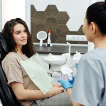 Woman in dental chair