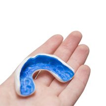 closeup of protective mouthguard  