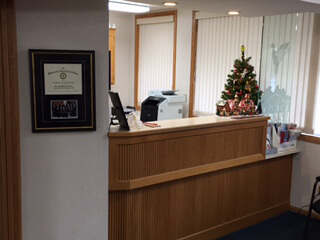 Dental office reception desk
