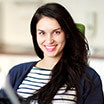 Lady in striped tshirt smiling