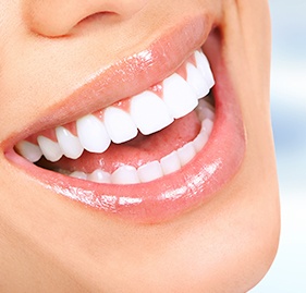 Closeup white smile after teeth whitening